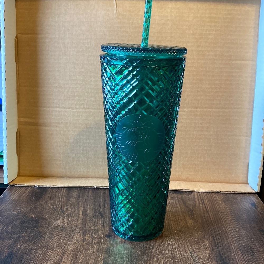 Starbucks 24oz Green Gem cut tumbler